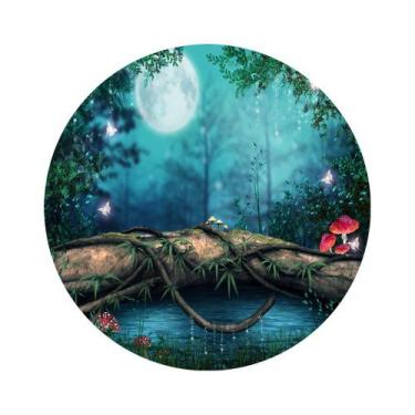 Imagem de Painel de Lona Redondo Floresta Encantada Cogumelos - Fabrika de Festa