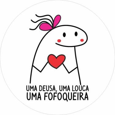 Imagem de Painel de Lona Redondo Uma Fofoqueira - Fabrika de Festa, 140x140cm