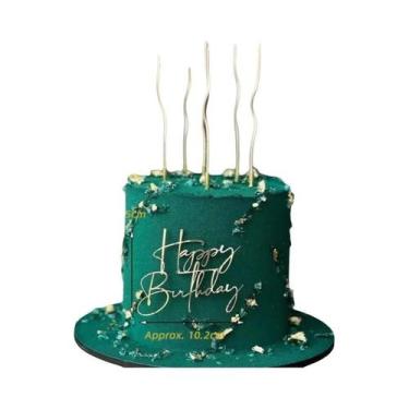 Imagem de Topos De Bolo De Acrílico Dourado Para Aniversário De Crianças, Menina