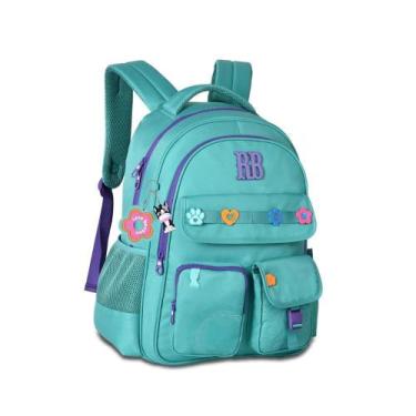 Imagem de Mochila Costas Flower Power Verde 17,5 - Rebecca Bonbon