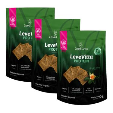 Imagem de Kit 3X: Biscoito Leve Vitta Protein Ora Pro Nobis Leve Croc 90g