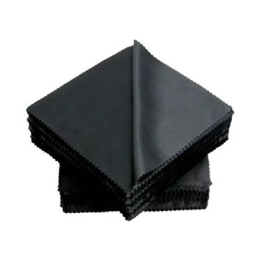 Imagem de Pano De Limpeza De Óculos Em Microfibra Preta 20 Peças 13x13cm Acessór