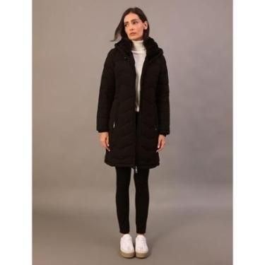 Imagem de Jaqueta Feminina Alongada em Matelassê Calvin Klein Jeans - Preto-Feminino