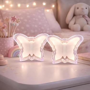 Imagem de Kit 2 Abajur Infantil Borboleta de LED Noturno Bivolt Para Quarto Lumi