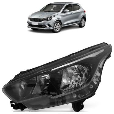 Imagem de Farol Dianteiro Fiat Argo 2016 A 2021 Cronos 2018 A 2021 Máscara Negra