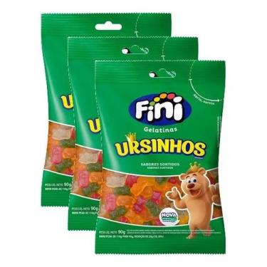 Imagem de Kit 3 Bala de Gelatina Fini Ursinhos Sabores Sortidos 80g