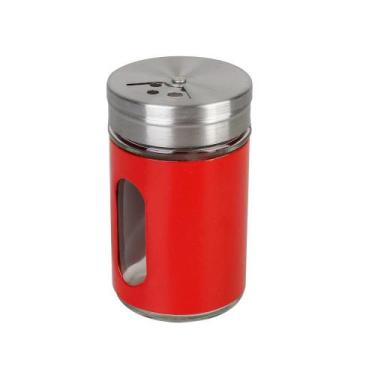 Imagem de Porta Condimento Vidro Inox Vermelho 80 Ml 48V - Dolce Home