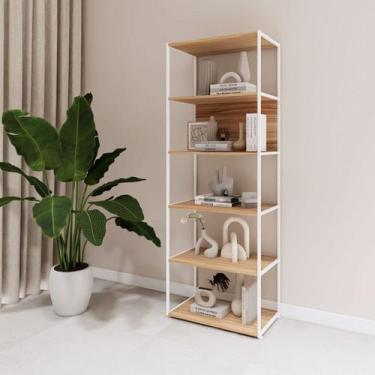 Imagem de Estante de Livros Industrial 63CMX173CM Metal 5 Prateleiras e Decoraçã