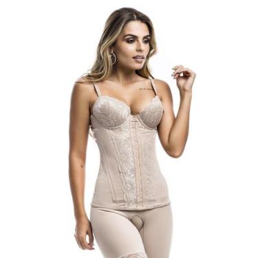 Imagem de Corselet Yoga Premium  Com Barbatanas  Bojo e Rendas  3076 A SS, PEQUE