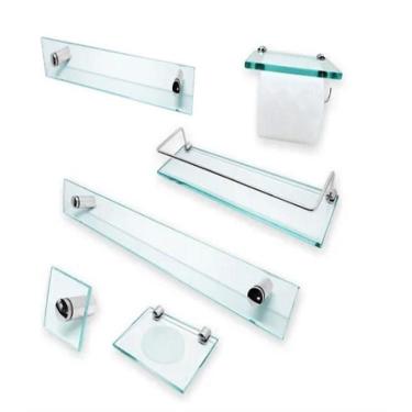 Imagem de 1 Kit Para Banheiro Premium Em Vidro Incolor 1- 6 Peças 