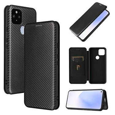 Imagem de For Google Pixel 5a 5G Carbon Fiber Texture Horizontal Flip TPU + PC + PU Leather Case with Card Slot