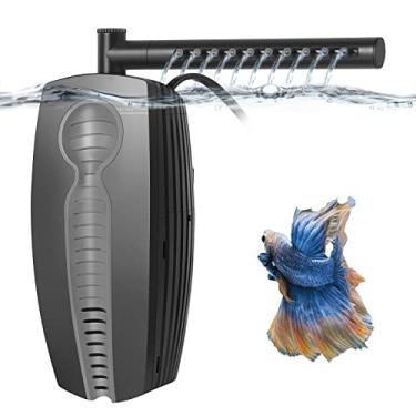 Imagem de FEDOUR Filtro de aquário de 165 GPH U-V, filtro ajustável de 8 W, filtro interno submersível U-V para tanque de 10 a 50 galões, com algodão bioquímico