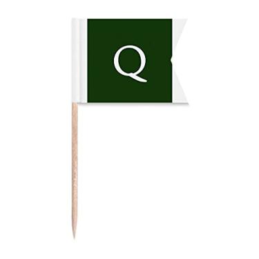 Imagem de Símbolo de moeda Guatemala Quetzal GTQ bandeiras de palito de dente marcando para festa bolo comida prato de queijo