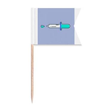 Imagem de Placa de experimento de aparato conta-gotas, bandeiras de palito, marcação de rotulagem para bolo de festa, prato de queijo