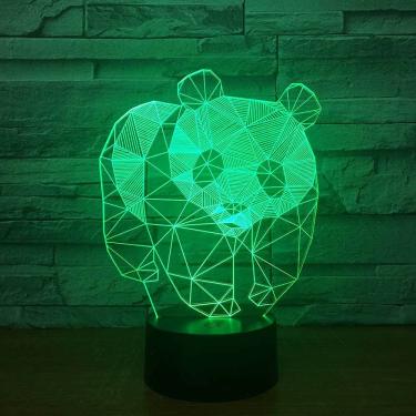 Imagem de TECKEEN Hot 3D Mudança de Cores Bonito Panda Luz Noturna 7 Cores Lâmpada de Mesa LED Interruptor de Toque Decoração de Quarto Presente