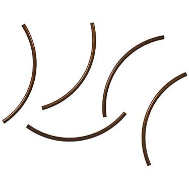Imagem de Contas de tubo curvo de 77 mm – Miçanga espaçadora de tubo redondo – 50 x 2 mm – Joias e artesanato (latão, pacote com 5)