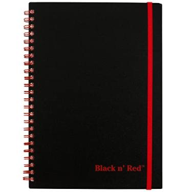Imagem de Black n' Red Cadernos de negócios, pacote com 3, capa macia, fio duplo, 70 folhas, 21 x 14 cm, preto (400161061)