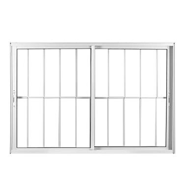 Imagem de Janela Alumínio com 2 Folhas Vidro Mini Boreal com Grade 120x150M MGM Soft Branco
