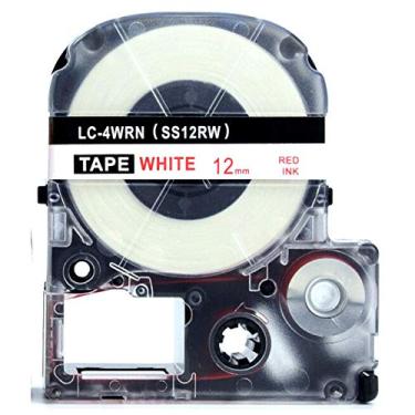 Imagem de Fita LC-4WRN Para Rotulador EPSON 12mm Vermelho/Branco