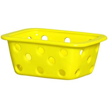 Imagem de Cestinha Retangular Vasada Ceramicas Pegorin Amarelo