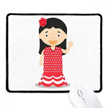 Imagem de Mousepad de desenho animado da Espanha com borda costurada Tapete de borracha para jogos
