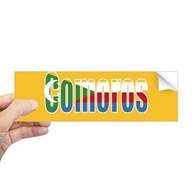 Imagem de DIYthinker Adesivo retangular de para-choque com nome da bandeira do país Comoros, decalque de janela