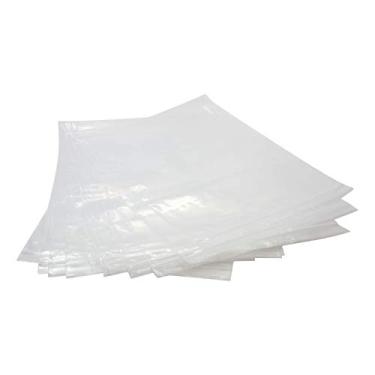 Imagem de Pacote com 100 sacos de armazenamento de alimentos rok resistentes 23 cm x 30 cm recarregáveis de plástico grosso de 4 milímetros com fecho de zíper grande e transparente