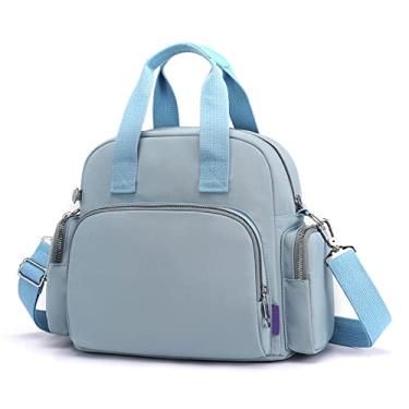 Imagem de Dressnu Bolsa de ombro casual feminina de ombro único, bolsa esportiva multiuso, Azul-celeste, 32cm * 14cm * 25cm