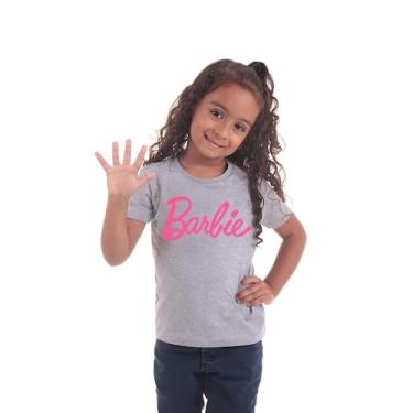 Imagem de Camisetas Femininas Infantil Filha Blusinha Slim Rosa Filme BarbieCore Pink Boneca Tendencia (6, Cinza)