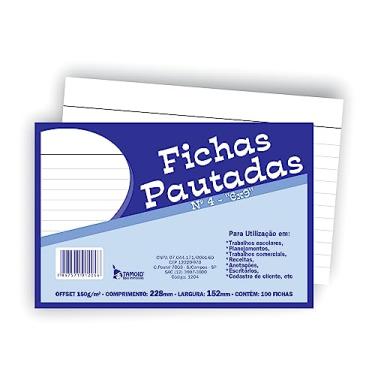 Imagem de FICHA PAUTADA Nº 4 6X9 C/100FLS. TAMOIO