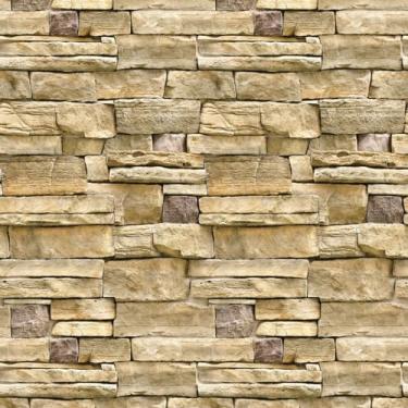 Imagem de Papel De Parede Adesivo Pedras Rústicas Tons Amarelado 2,50m