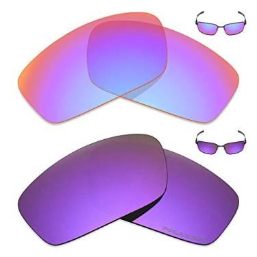 Imagem de Mryok+ 2 pares de lentes polarizadas de substituição para óculos de sol Oakley Splinter – Rosa cobalto/roxo plasma