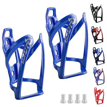 Imagem de Suruid Gaiola de garrafa de água para bicicleta, suporte universal para bebidas, suporte de garrafa de plástico ultraleve durável para ciclismo, pacote com 2 - azul