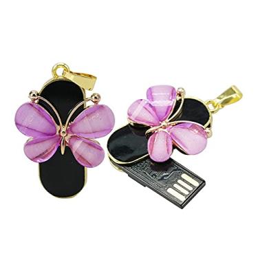 Imagem de Pen Drive USB em formato de borboleta de 32 GB, pen drives USB 2.0, disco USB 2.0, armazenamento de data, pendrive, pendrive, pendrive, pendrive USB (roxo)