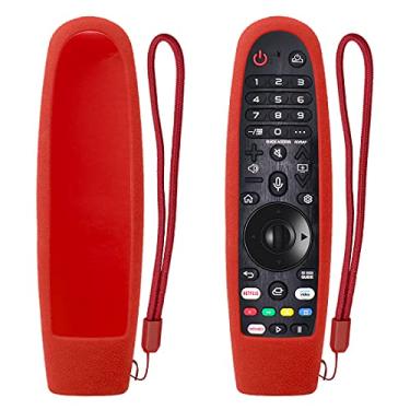 Imagem de AN-MR18BA Voice Magic Controle remoto para modelos LG OLED TV B8 C8 E8 W8 Super UHD TV SK8000 SK8070 SK9000 SK9000 SK9500, UHD 4K TV UK6300 UK6500 UK6570 UK7700 (com silicone vermelho Capa)