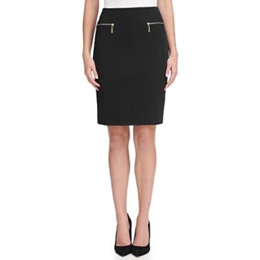 Imagem de Tommy Hilfiger Saia lápis feminina, Preto, 12