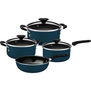 Imagem de Jogo De Panelas Tramontina Cerâmica Tunis 4 Pç Azul