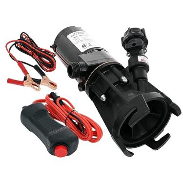 Imagem de Flojet Bomba de resíduos de RV portátil 18555-000A com porta de descarga de mangueira de jardim - motor de 12 VDC
