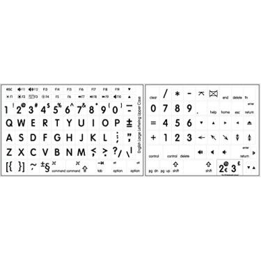 Imagem de Adesivo para teclado com letras grandes Mac English laminado branco não transparente!