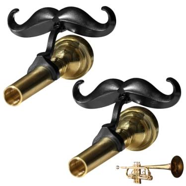 Imagem de [Pacote com 2] Bigode de encaixe para trompetes e trombones - Inclui capa protetora - Serve para todos os bocais de haste pequena - Acessório perfeito para jovens músicos - Bocal não incluído