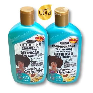 Imagem de Shampoo Condicionador Cabelos Cacheados Gota Dourada 430ml