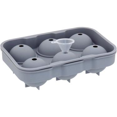 Imagem de FORMA DE GELO BOLA COM FUNIL SILICONE 5x13x18cm CINZA