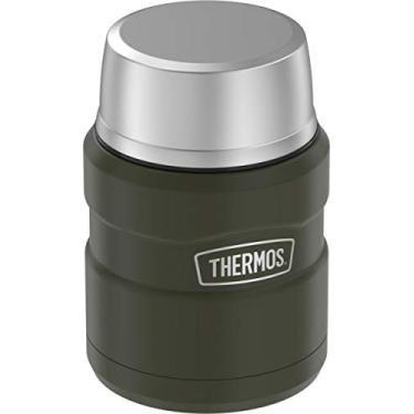Imagem de THERMOS Stainless King Pote de alimentos isolado a vácuo com colher, 473 ml, verde militar