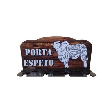 Imagem de Porta Espeto De Parede Churrasco Para 7 Espetos Mdf 4 Mm - Decore Casa