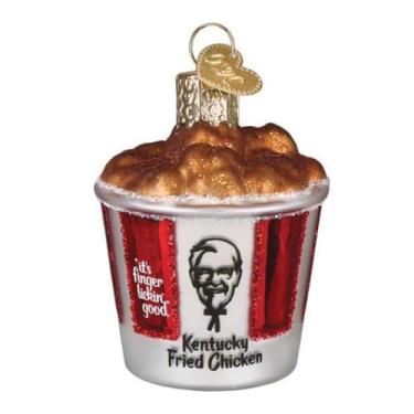 Imagem de Old World Christmas Enfeite para pendurar balde de vidro de galinha KFC
