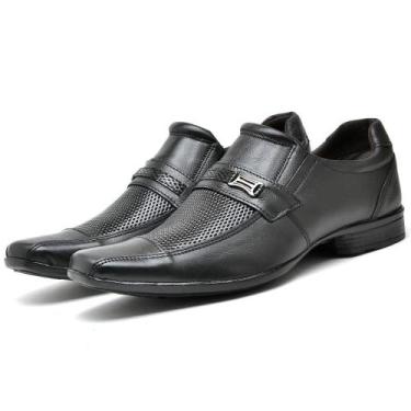 Imagem de Sapato Social Masculino Couro Bico Fino Macio Conforto - Rubim Calçado