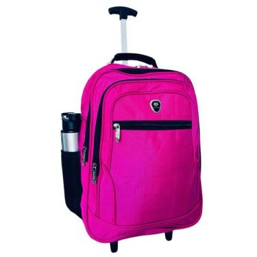 Imagem de Mochila De Rodinhas Escolar universitária Feminina Rosa Resistente Imp