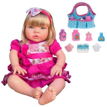 Imagem de Mamãe Reborn Bebê Reborn Cabelos Loiros + Bolsinha Bebê - Sid Nyl
