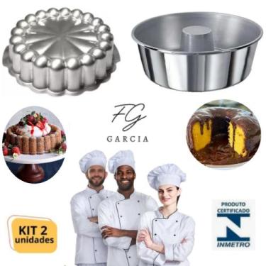 Imagem de Kit De 1 Forma Charlotte Decorada Gomada Para Bolo Bundt + 1 Forma De 