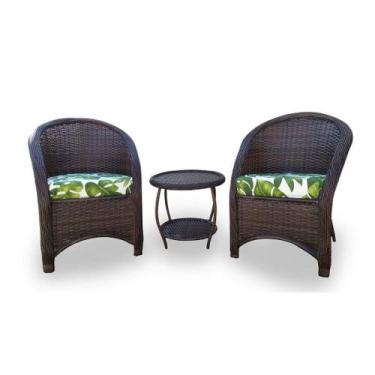 Imagem de Conjunto de Poltronas Fibra Sintética Miami - 2 Poltronas + 1 Mesa Cen